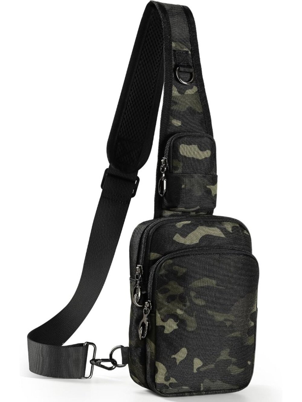 Women's Green Chest Fanny Pack Crossbody Bag with Zipper Lock RFID Blocking Bag